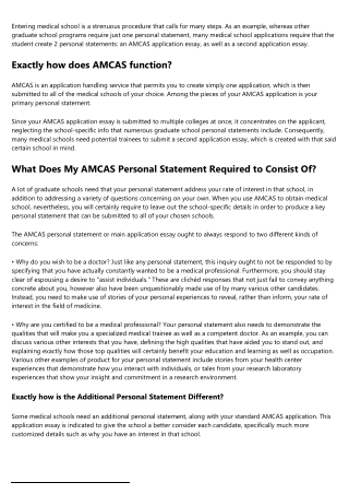 Exactly how To Create A Personal Statement For Medical School