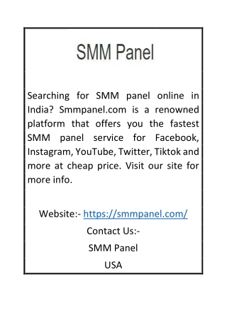 Smm Panel India | Smmpanel.com