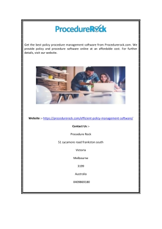 Policy Procedure Management Software | Procedurerock.com
