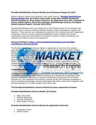 Portable Rehabilitation Devices Market