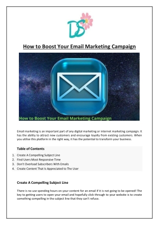 How to Boost Your Email Marketing Campaign