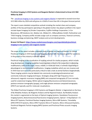Preclinical Imaging In-VIVO Systems and Reagents Market