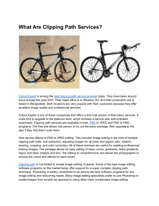 What Are Clipping Path Services