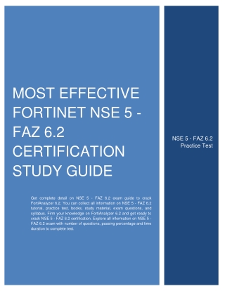 Most Effective Fortinet NSE 5 - FAZ 6.2 Certification Study Guide