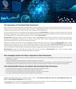 The Importance of Consistent Data Governance