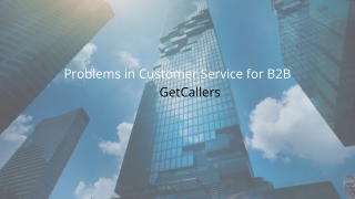 Problems in Business of Customer Service for B2B