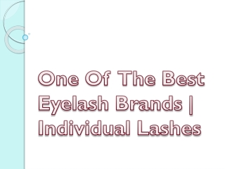 One Of The Best Eyelash Brands | Individual Lashes