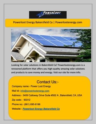 Powerloot Energy Bakersfield Ca | Powerlootenergy.com