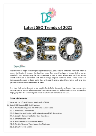 Latest SEO Trends of 2021