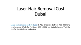 Laser Hair Removal Cost Dubai