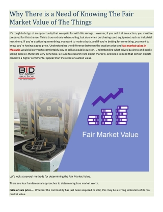 Why There is a Need of Knowing The Fair Market Value of The Things