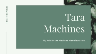 Buy Automatic Fly Ash Brick Making Machine At Tara Machines