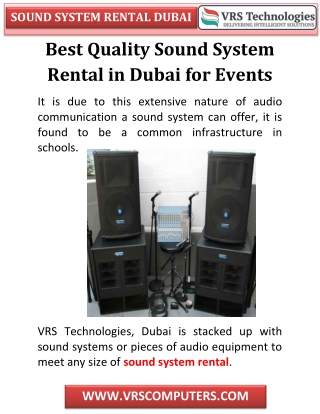 Best Quality Sound System Rental in Dubai for Events