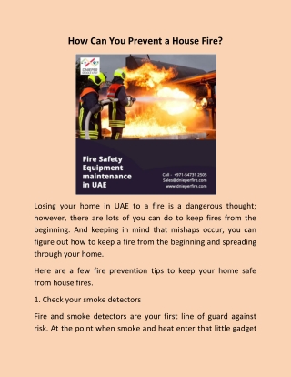 How Can You Prevent a House Fire?