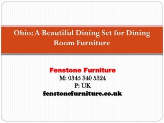 Ohio: A Beautiful Dining Set for Dining Room Furniture