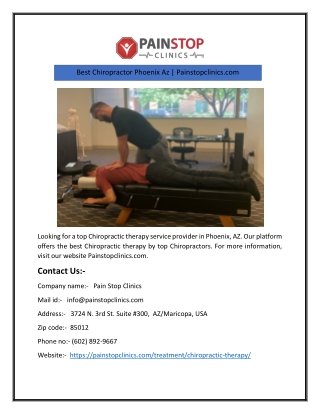 Best Chiropractor Phoenix Az | Painstopclinics.com