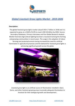 Global Livestock Grow Lights Market - 2019-2026