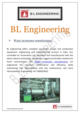 Waste incinerator manufacturers