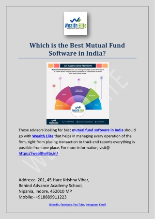 Which is the Best Mutual Fund Software in India?