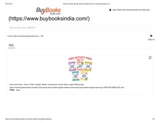 Buy KG Class Books Online at Best Price on buybooksindia.com