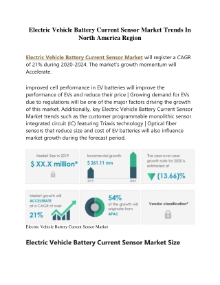 Electric Vehicle Battery Current Sensor Market Trends In North America Region