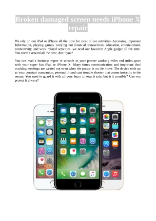 Broken damaged screen needs iPhone X repair