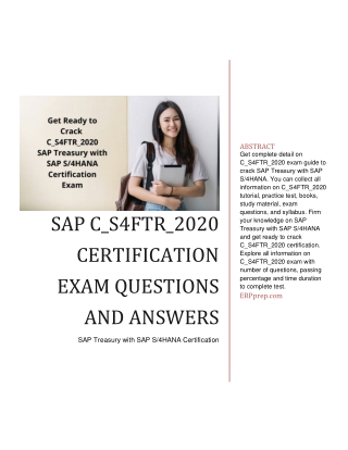 SAP C_S4FTR_2020 Certification Exam Questions and Answers