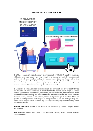 E-E-Commerce in Saudi Arabia