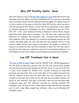Best IVF Centre in Surat | Low-Cost IVF Treatment in Surat - Vinsfertility Pvt. Ltd.