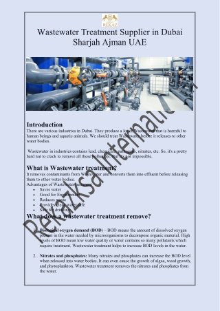 Wastewater treatment companies in dubai UAE