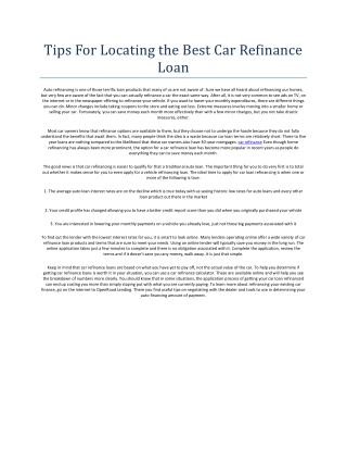 car refinance