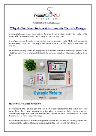 Why do You Need to Invest in Dynamic Website Design