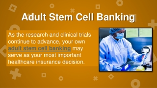 Adult Stem Cell Banking