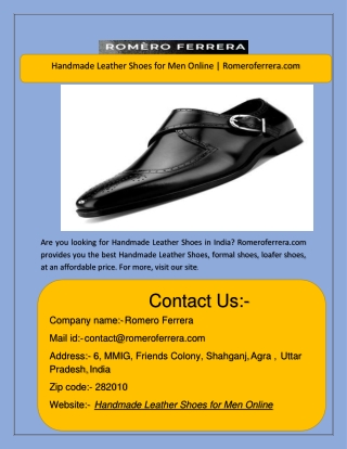Handmade Leather Shoes for Men Online | Romeroferrera.com