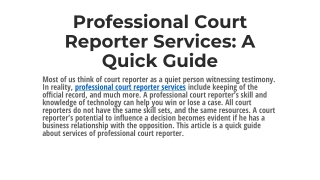 Professional Court Reporter Services: A Quick Guide