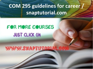 COM 295 guidelines for career / snaptutorial.com