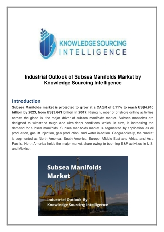 Industrial Outlook of Subsea Manifolds Market