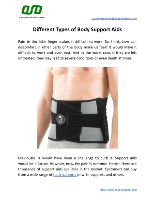 Different Types of Body Support Aids