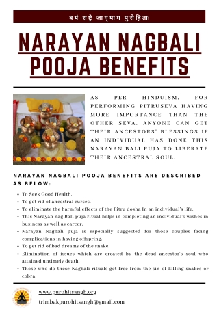 Narayan Nagbali Pooja Benefits