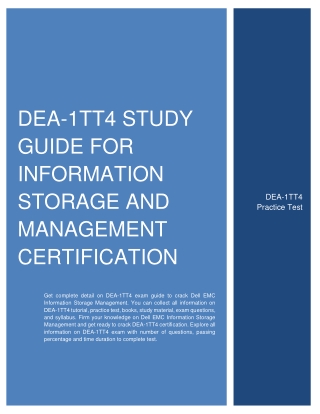 DEA-1TT4 Study Guide for Information Storage and Management Certification