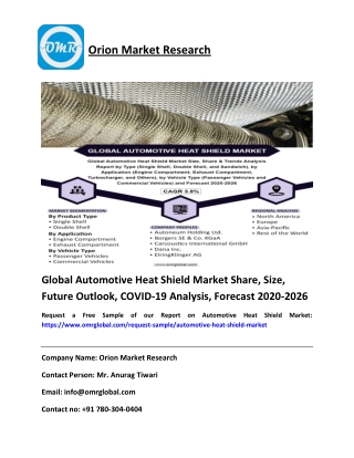 Global Automotive Heat Shield Market 2020: By Key Players, Global Market Share, Forecast to 2026