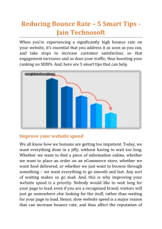 Reducing Bounce Rate – 5 Smart Tips - Jain Technosoft