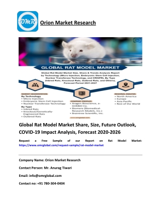 Global Rat Model Market 2020 Size, Growth Analysis Report, Forecast to 2026