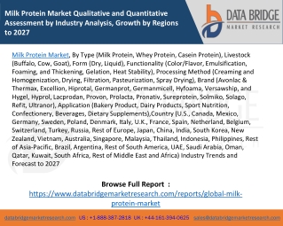 Milk Protein Market Qualitative and Quantitative Assessment by Industry Analysis, Growth by Regions to 2027