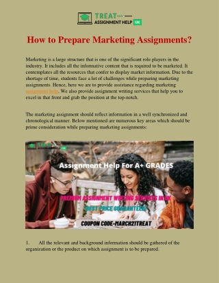How to prepare marketing assignments?