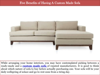 Five Benefits of Having A Custom Made Sofa