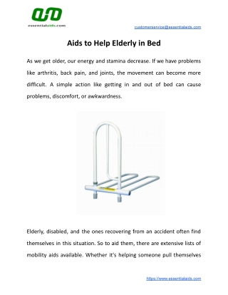Aids to Help Elderly in Bed