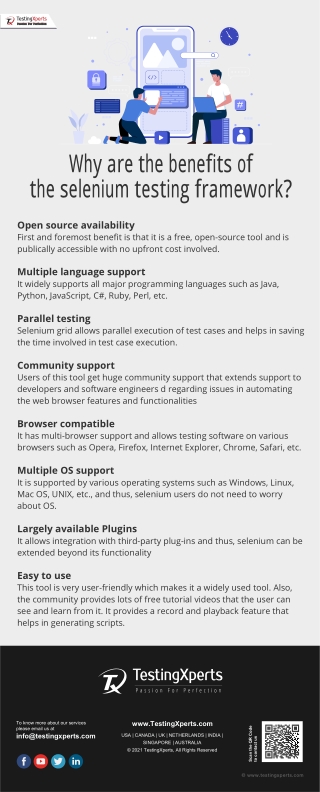 Why are the benefits of the Selenium Testing framework?