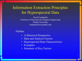 Information Extraction Principles for Hyperspectral Data
