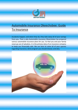 Automobile insurance in Okeechobee | John Perry Insurance